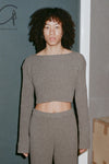 BASERANGE Macaulay Sweater Merino Wool France BAS-KMAL-BM-WI22-0 Mixed Rock Brown KMAL-BM-WI22